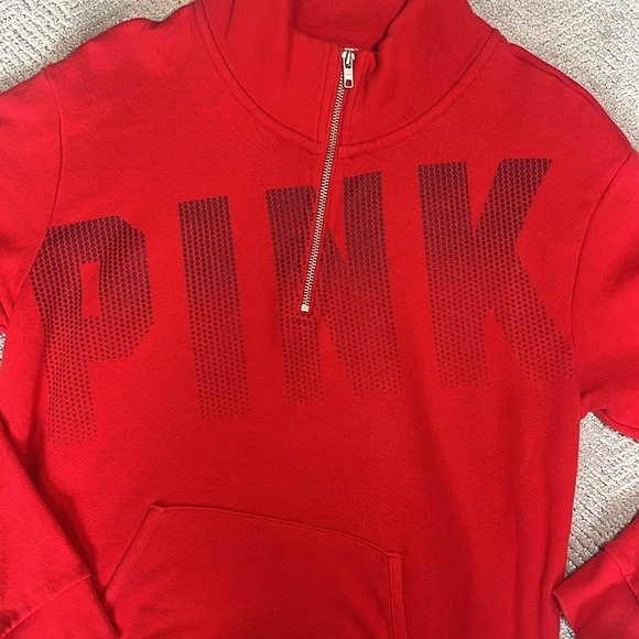 PINK Red Quarter Zip (size s) - Picture 3 of 5